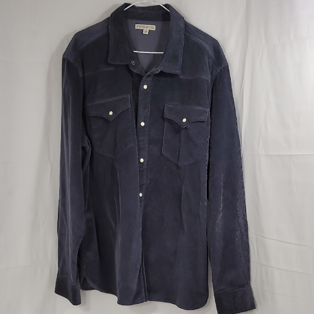 FRYE AND CO. Blue Casual Button Down Shirt Relaxed Fit